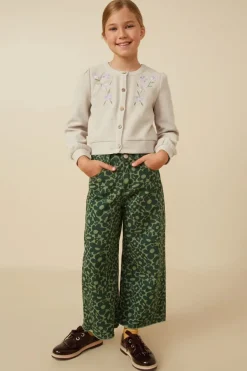 Floral Embroidered Textured Knit Cardigan