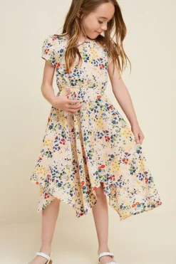Floral Hanky Hem Dress