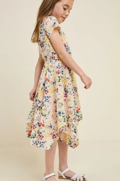 Floral Hanky Hem Dress