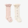Floral Knee-High Non Slip Baby Socks 2 pack