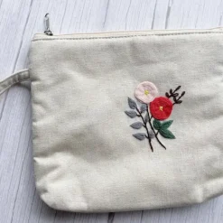 Flower Embroidered Cosmetics Bag - Several Designs