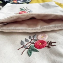 Flower Embroidered Cosmetics Bag - Several Designs