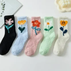 Flower Petal Fuzzy Socks