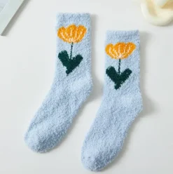 Flower Petal Fuzzy Socks