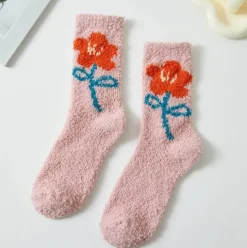 Flower Petal Fuzzy Socks