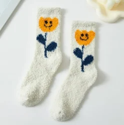 Flower Petal Fuzzy Socks