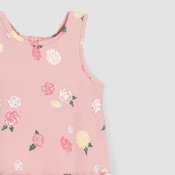 Flower Print Racerback Jersey Dress