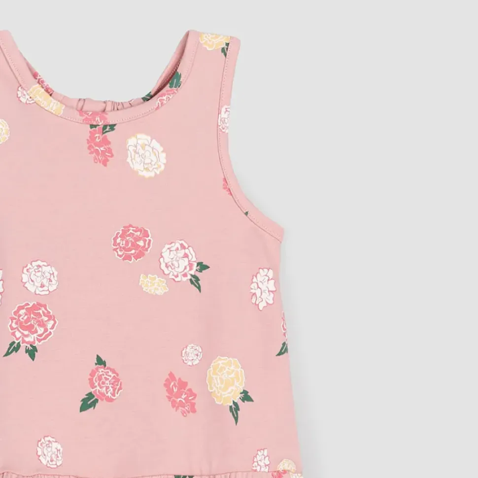 Flower Print Racerback Jersey Dress