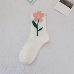 Flower Top Cotton Socks - Several Styles