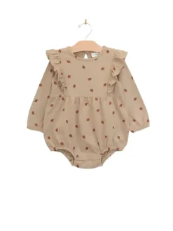 Flutter Long Sleeve Romper- Acorn Pecan
