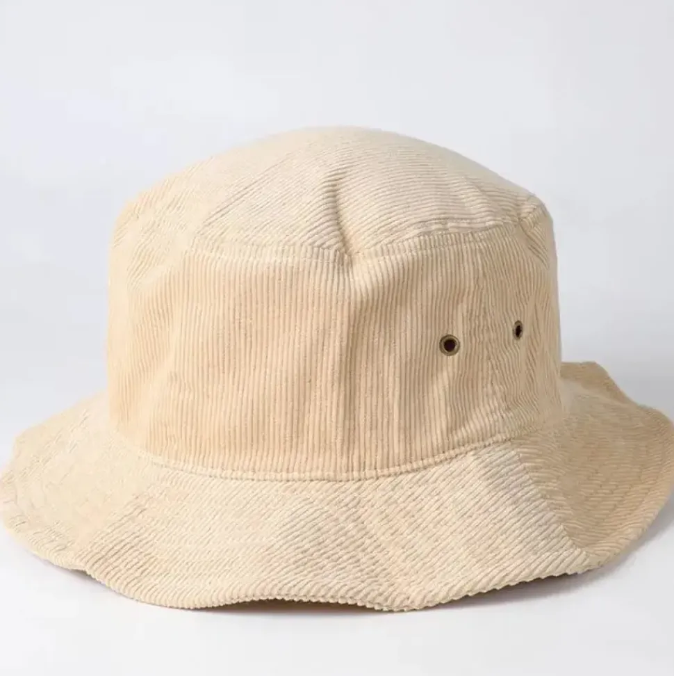 Foldable Vintage Corduroy Bucket Hat - Sand