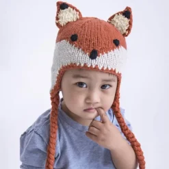 Fox Earflap Beanie Hat