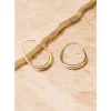 Frances Threader Hoop Earrings - 18k Gold Plating