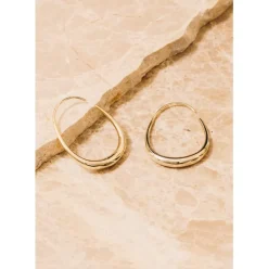 Frances Threader Hoop Earrings - 18k Gold Plating