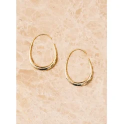 Frances Threader Hoop Earrings - 18k Gold Plating