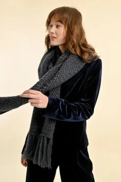 Fringed Scarf - Dark Navy