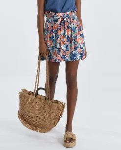 Fringed Woven Tote Bag