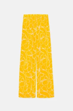 Fruit Print Mid-Rise Trousers