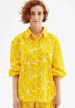 Fruit Print Oversized Long-Sleeved Shirt