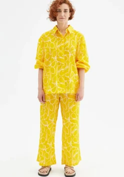 Fruit Print Oversized Long-Sleeved Shirt