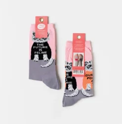 Future is Feline Crew Socks - Women's