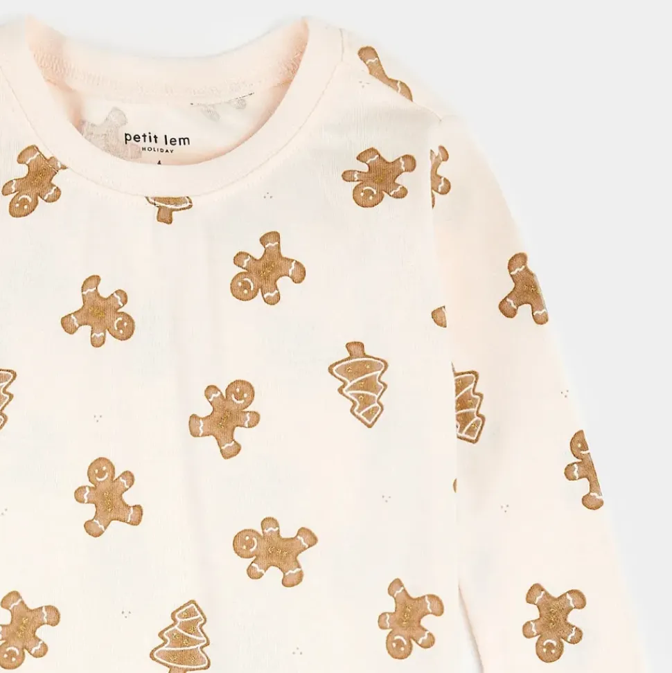 Gingerbread Print on Silver Peony PJ Set