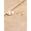 Ginkgo Hoop Earrings - 18k Gold Plating