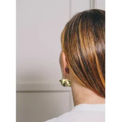Ginkgo Hoop Earrings - 18k Gold Plating