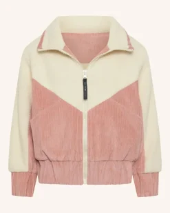 Girls Corduroy Sherpa Zip Jacket - Dusty Rose