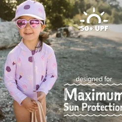 Girls One Piece UV Swimsuit | Lavender Ice Cream