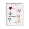 Glitter Heart Hair Slides (x6)