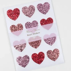 Glitter Heart Stickers (x 8 sheets)