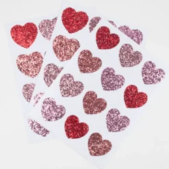 Glitter Heart Stickers (x 8 sheets)