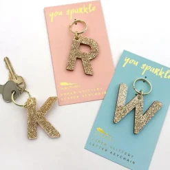 Glitter Letter Keychain