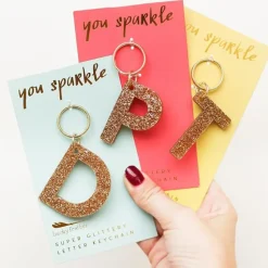 Glitter Letter Keychain