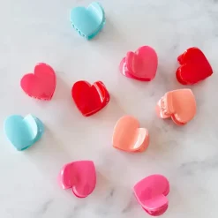 Glossy Candy Hearts Hair Clip Set - Several Colors