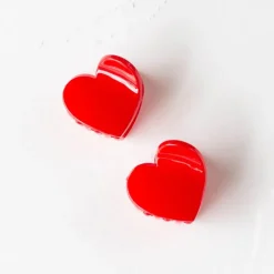 Glossy Candy Hearts Hair Clip Set - Several Colors