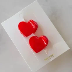 Glossy Candy Hearts Hair Clip Set - Several Colors