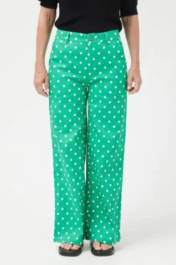 Green Polka Dot Straight Jeans