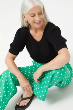 Green Polka Dot Straight Jeans