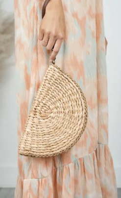 Half Circle Straw Clutch (several colors)