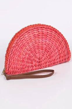 Half Circle Straw Clutch (several colors)
