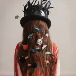 Halloween Pompom Hair Clips (x 4)