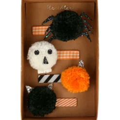 Halloween Pompom Hair Clips (x 4)