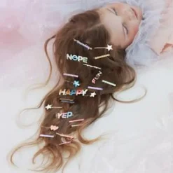 Happy Glitter Hair Clip