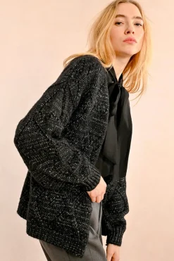 Heart Cardigan - Black