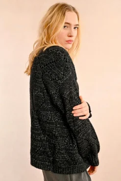 Heart Cardigan - Black
