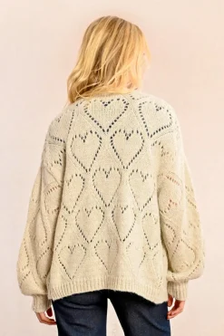 Heart Cardigan - Cream