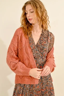 Heart Cardigan - Terracotta