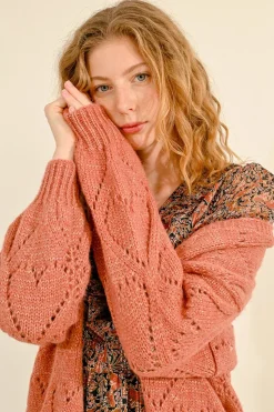 Heart Cardigan - Terracotta